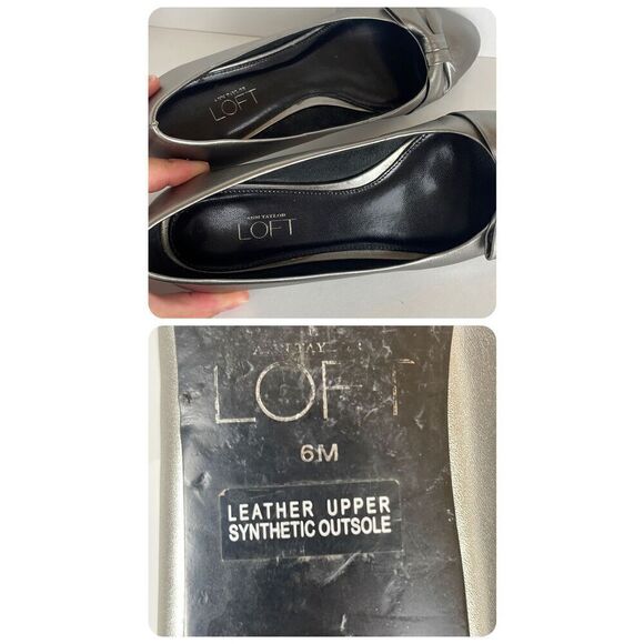 Ann Taylor LOFT Bow Accent Micro Wedge Flats 6 - Picture 7 of 16